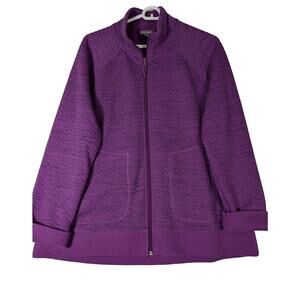 T by Talbots sweat  jacket SzLDiagonal quilted unlined Bust44" CB 27.5"EUC